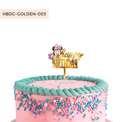 Minnie Mouse Cake Topper Gold Acrylic