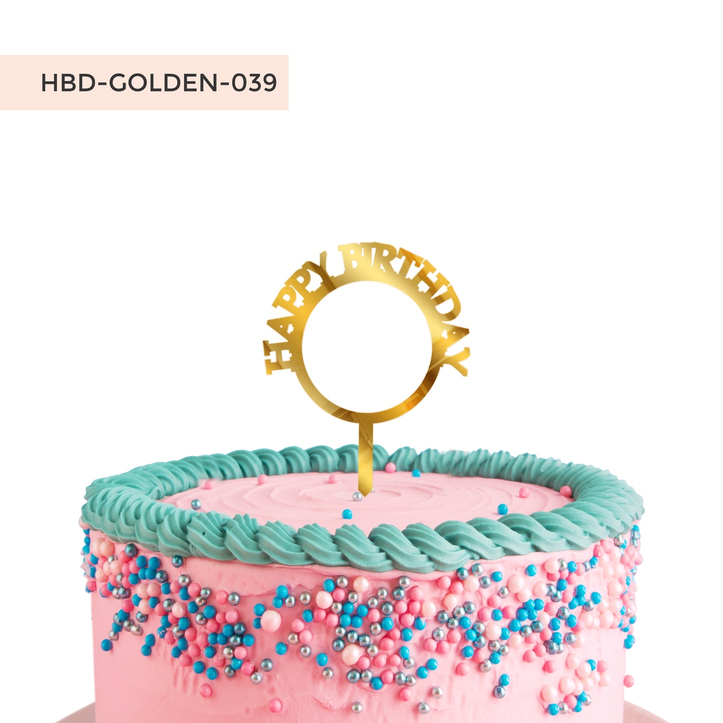 Happy Birthday Acrylic Golden Cake Toppers