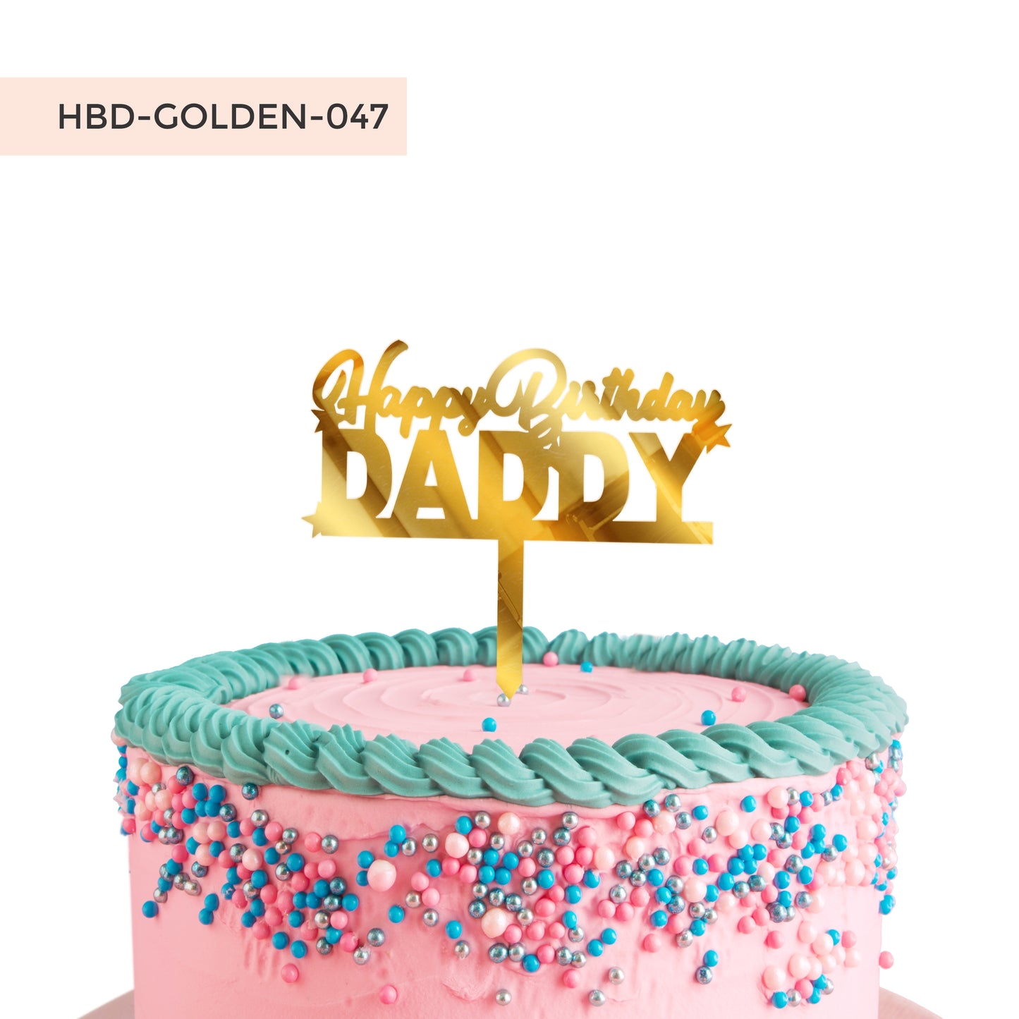 Gold Acrylic Birthday Cake Toppers