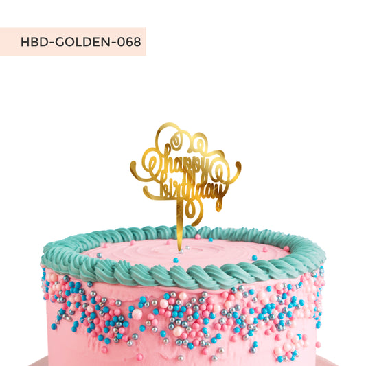 Birthday Cake Toppers Gold Acrylic