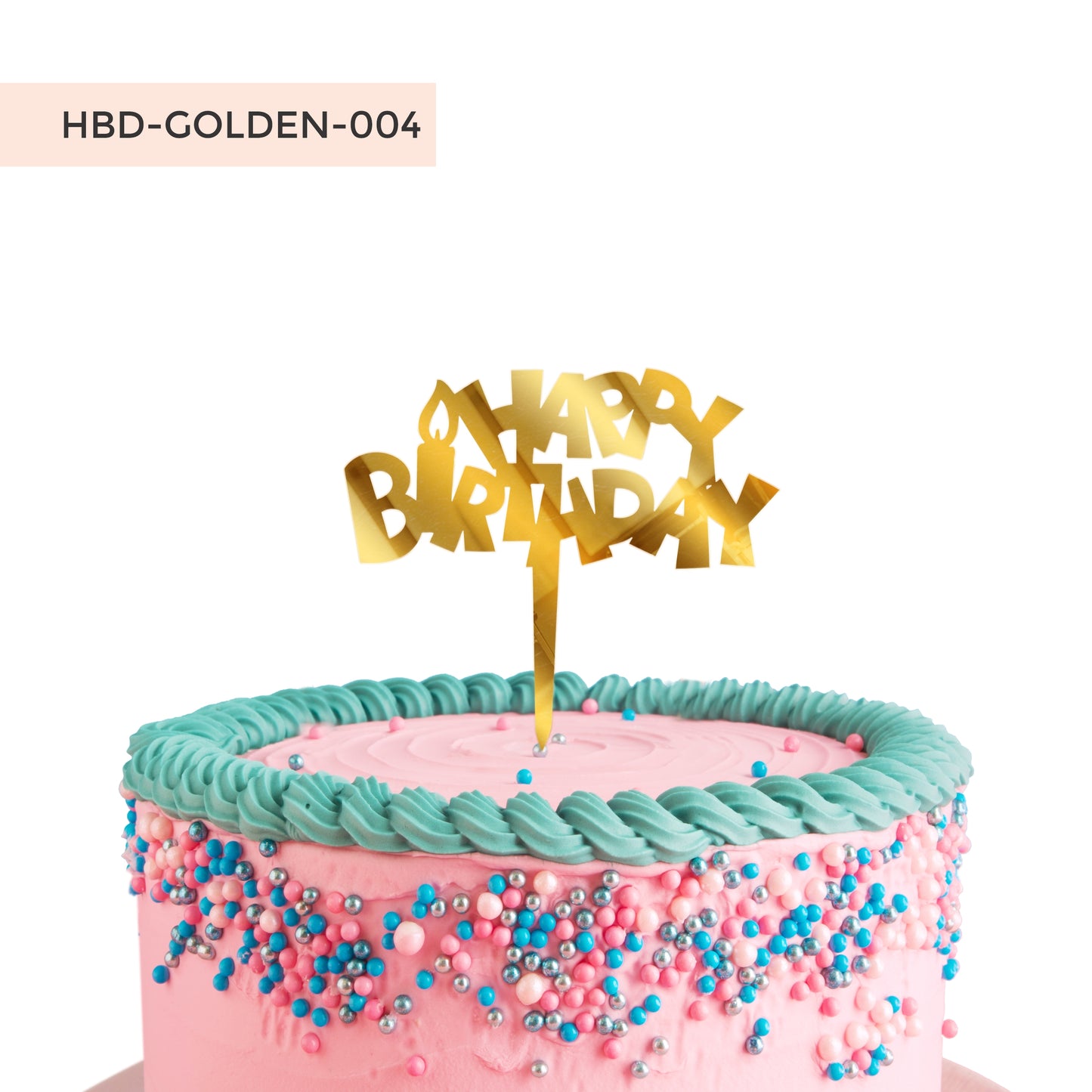 Acrylic Birthday Cake Toppers Gold