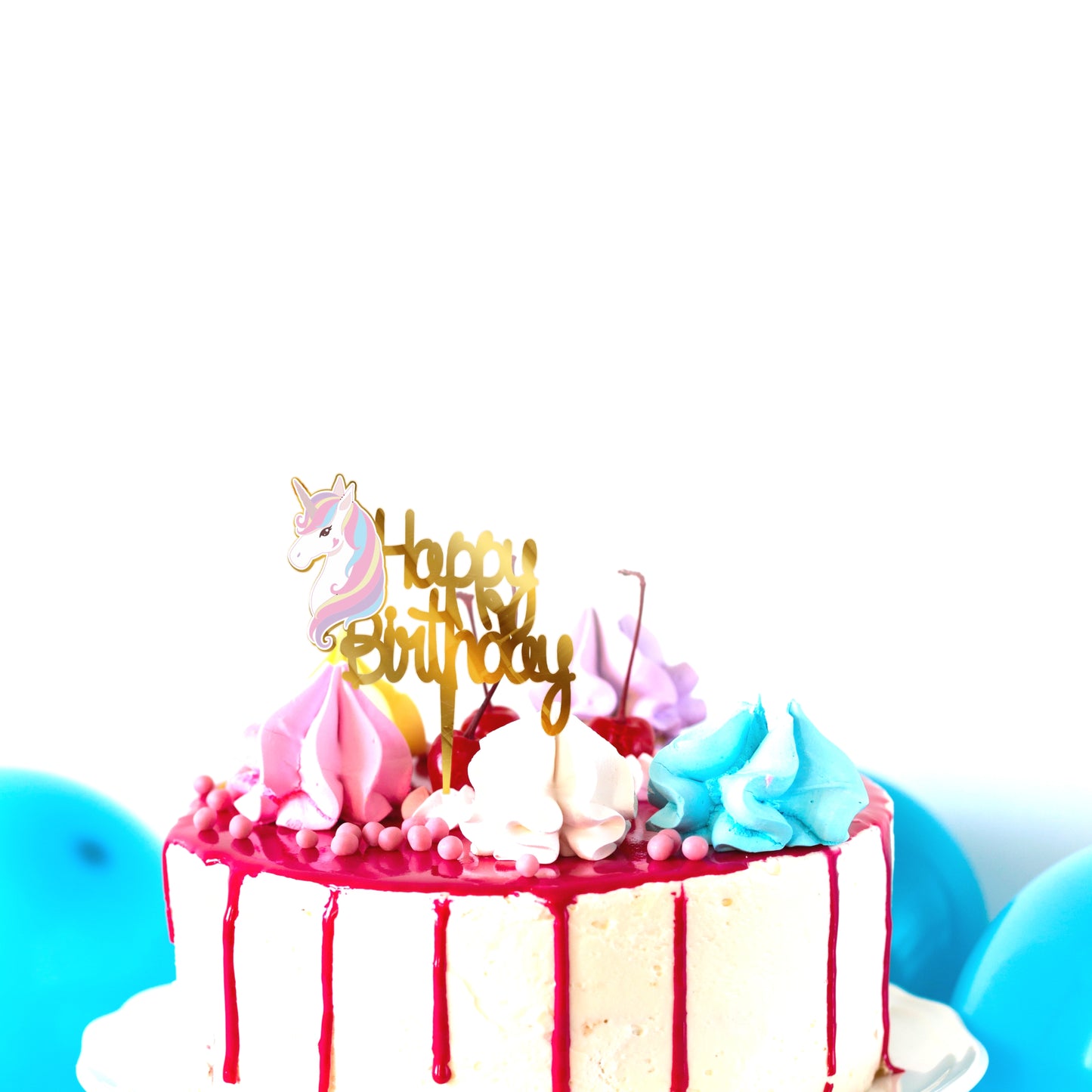 Birthday Cake Toppers Unicorn Gold Acrylic