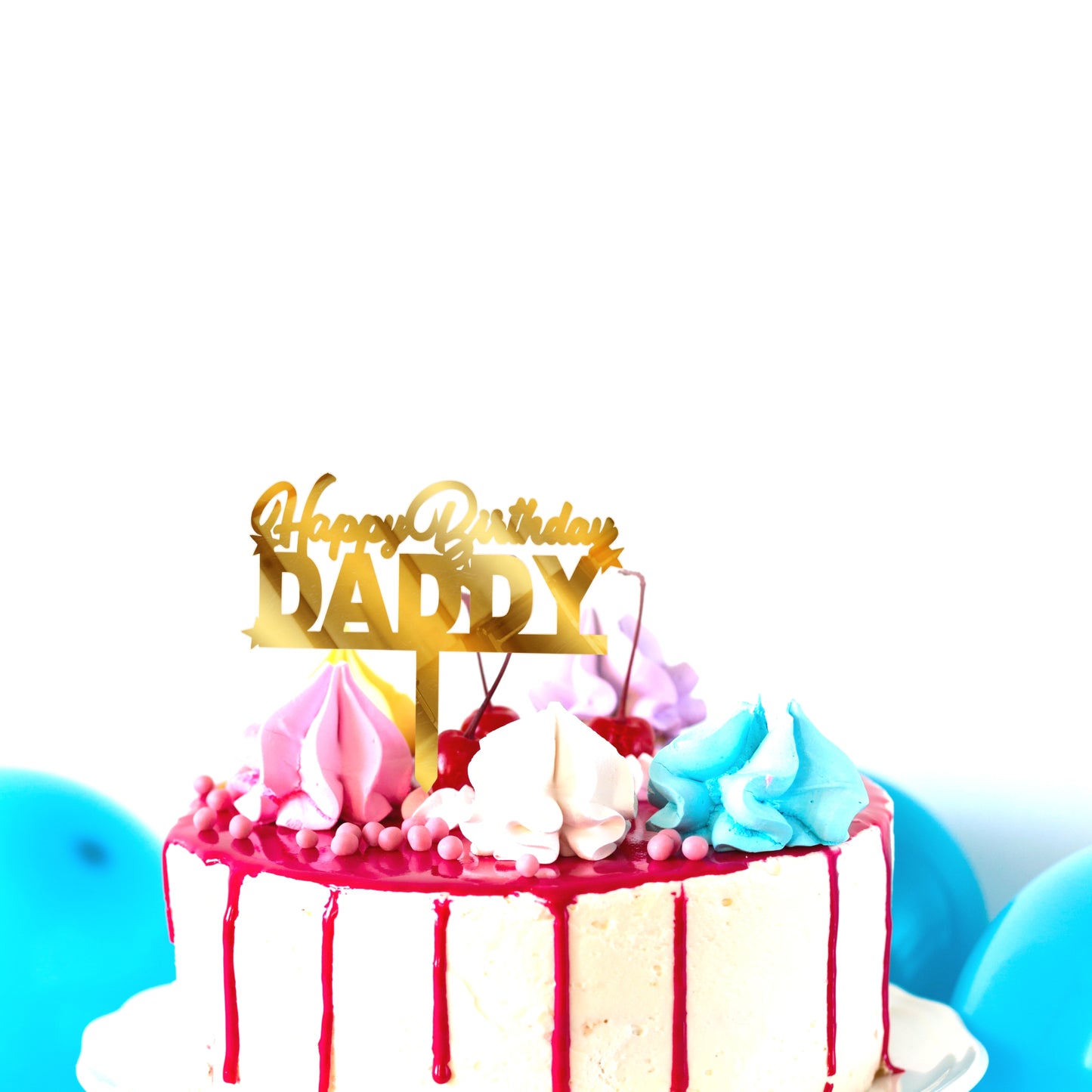 Gold Acrylic Birthday Cake Toppers