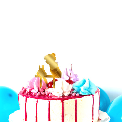 Happy Birthday Acrylic Cake Toppers Gold