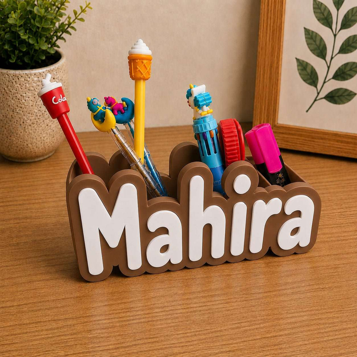 Personalised Name Pen Stand & Desk Organiser ..