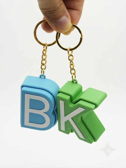 Personalised Clicker Letter Keychain Fidget Alphabet Keyring