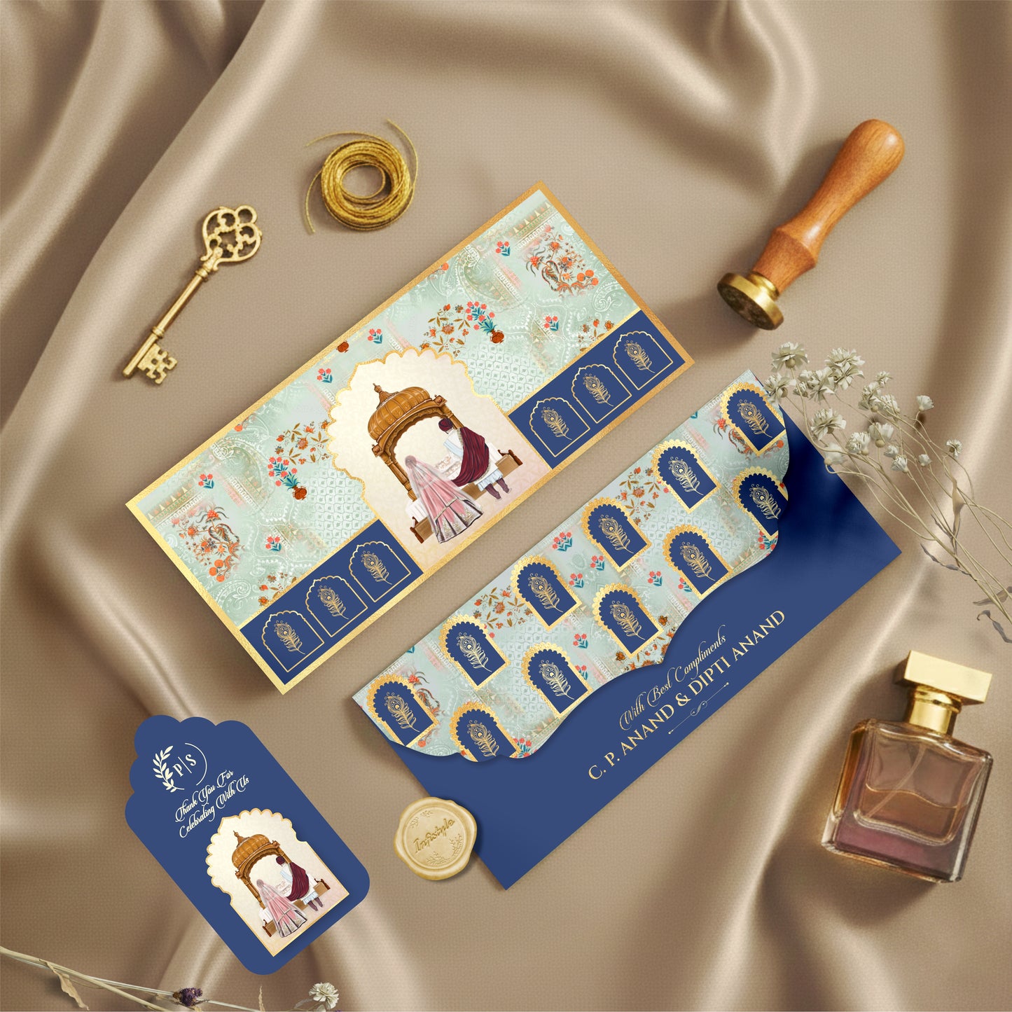 Anand Karaj Gold Foil Money Envelopes