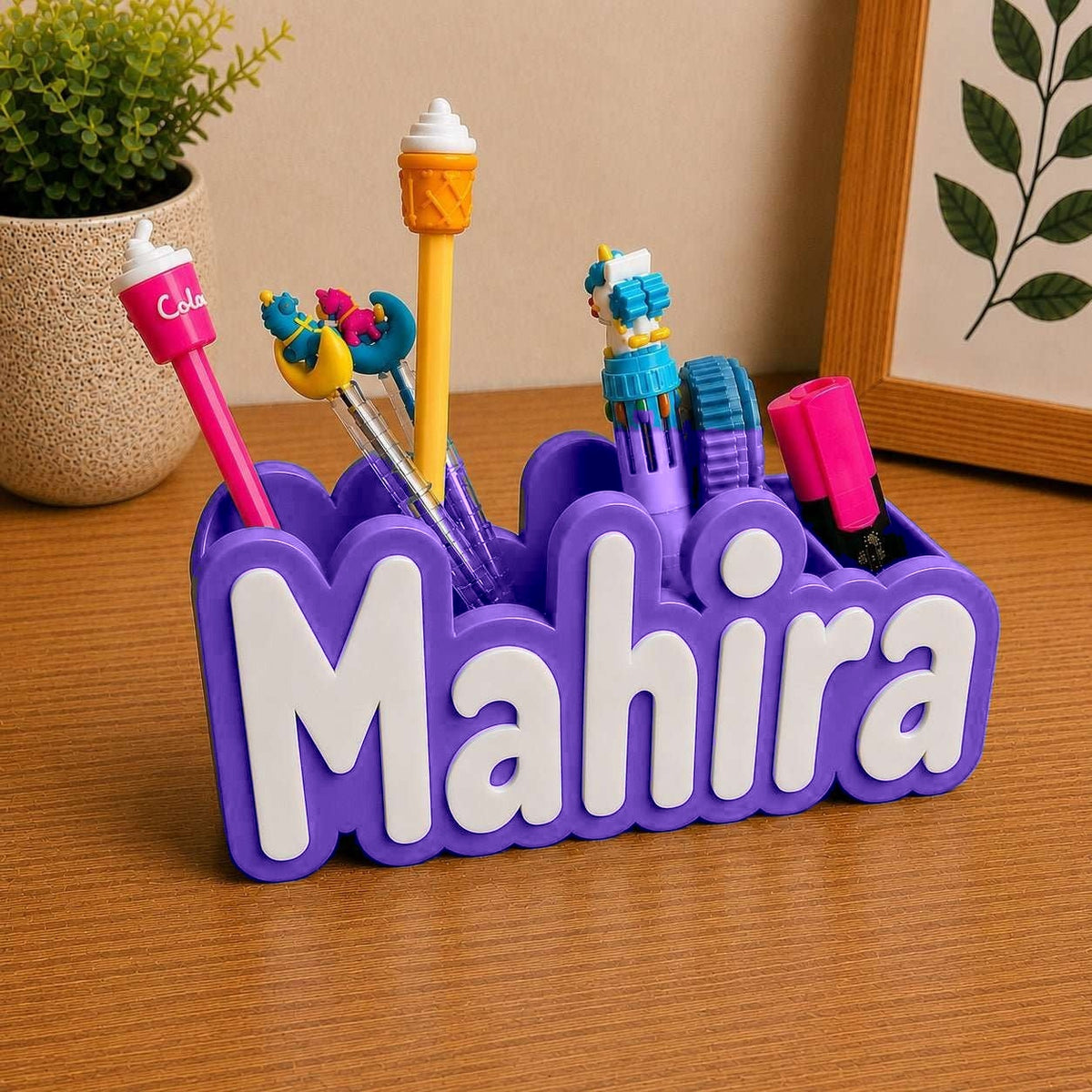 Personalised Name Pen Stand & Desk Organiser ..
