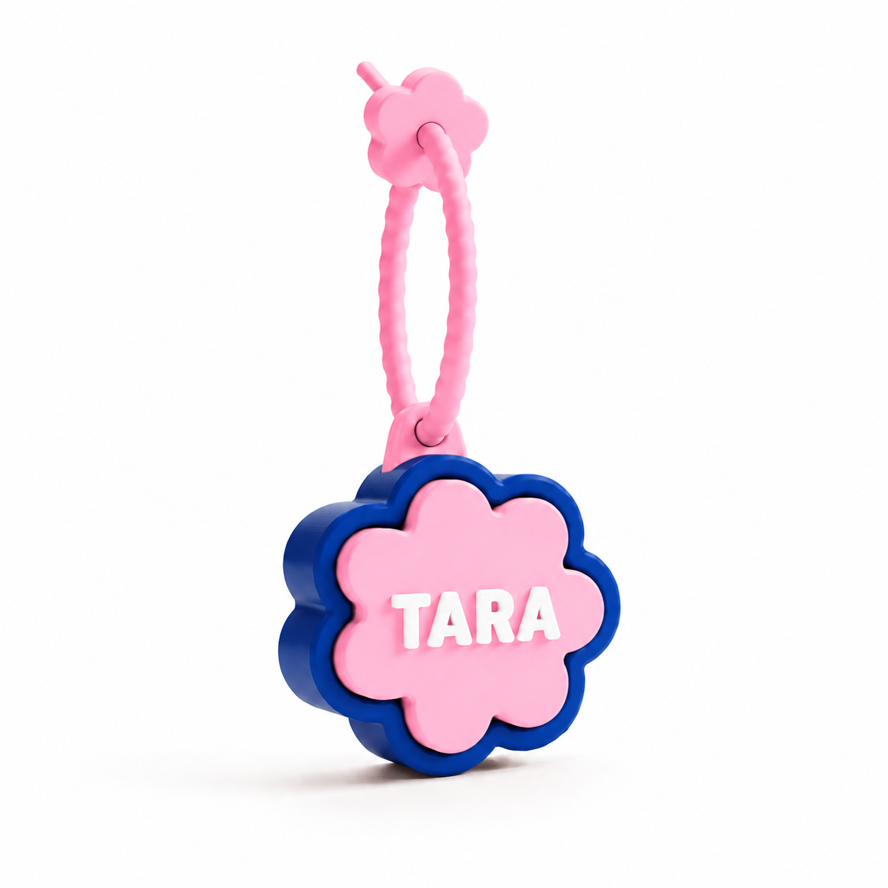Personalized Flower Clicker Name Keychain