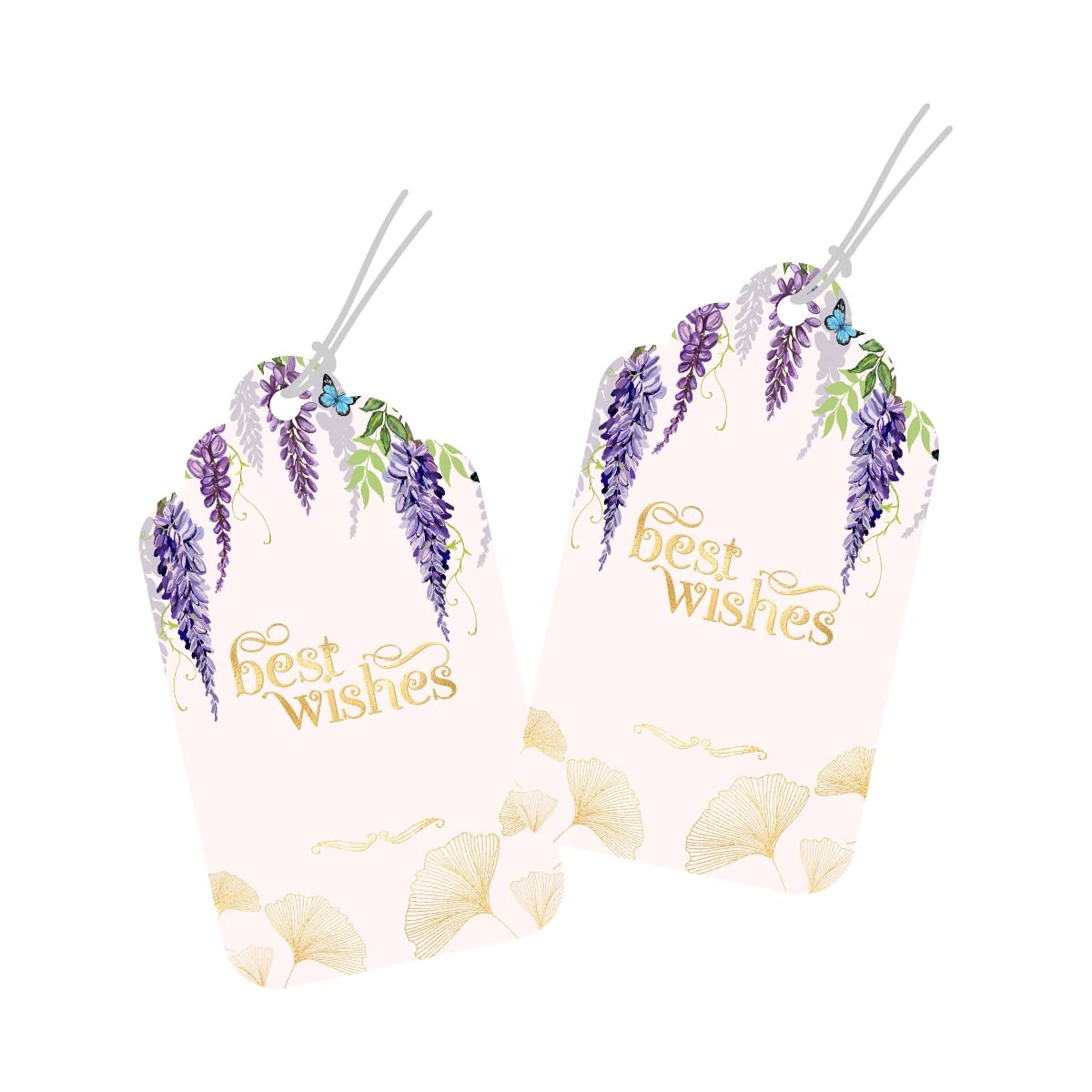Best Wishes Tags Gold Foil Tags