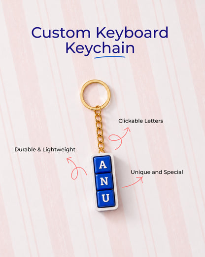 Personalized Keyboard Clicker Custom Name Fidget Letters Keychain