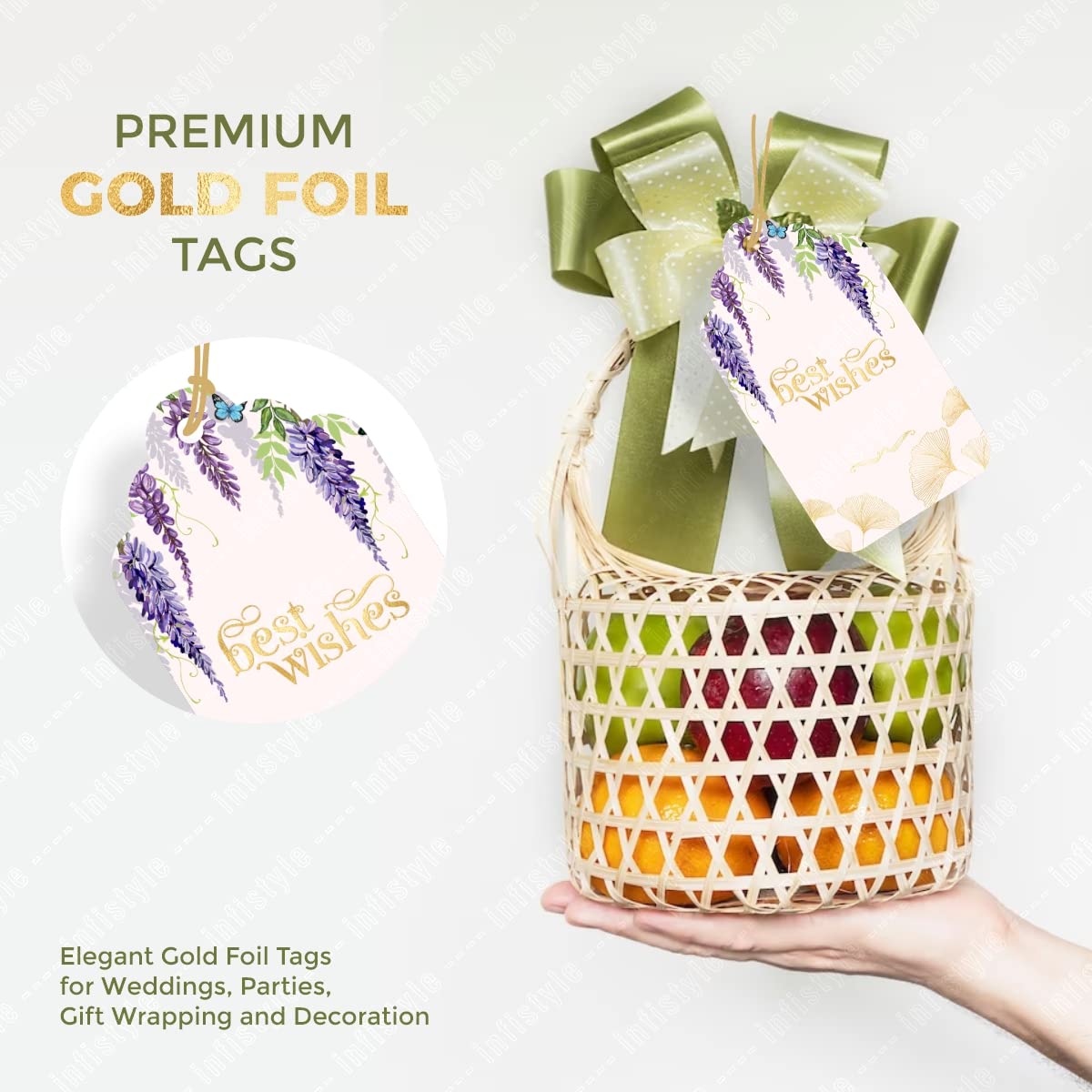 Best Wishes Tags Gold Foil Tags