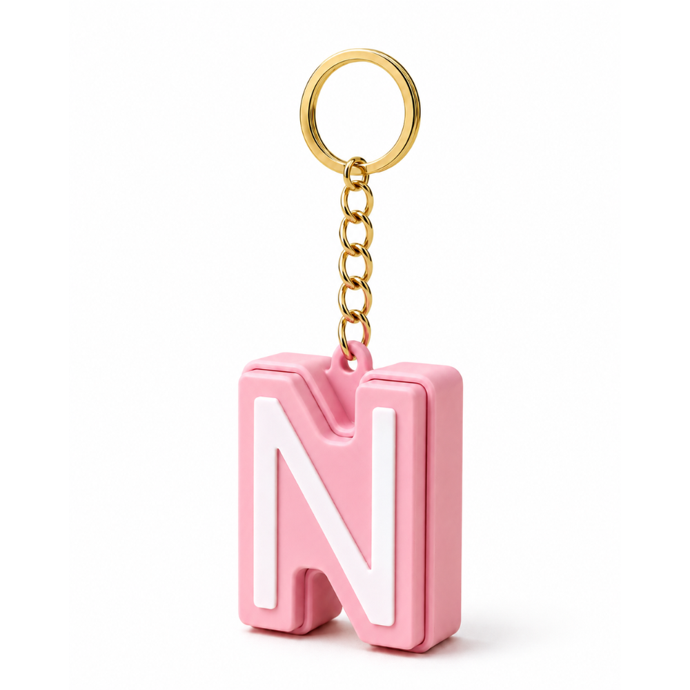 Personalised Clicker Letter Keychain Fidget Alphabet Keyring
