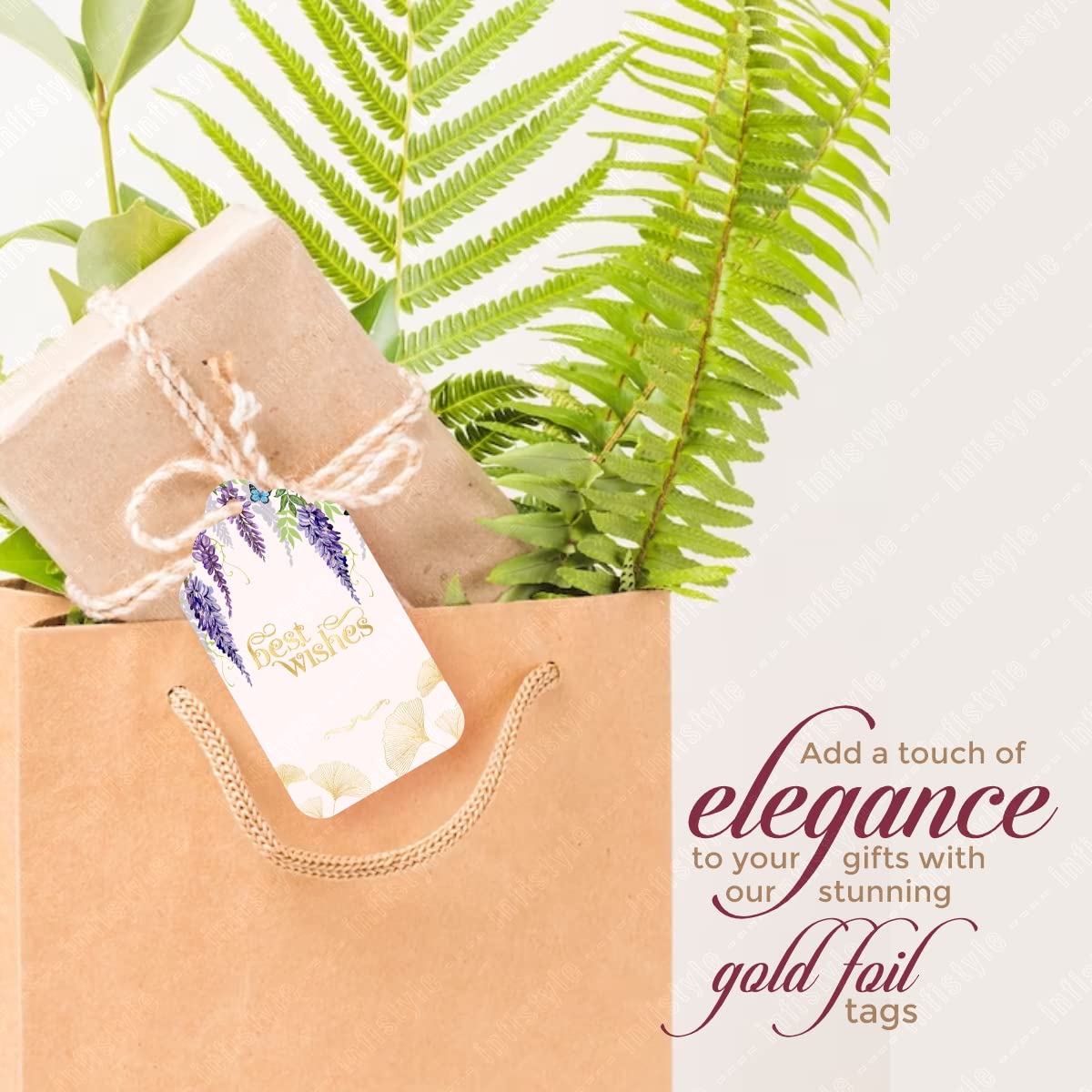 Best Wishes Tags Gold Foil Tags