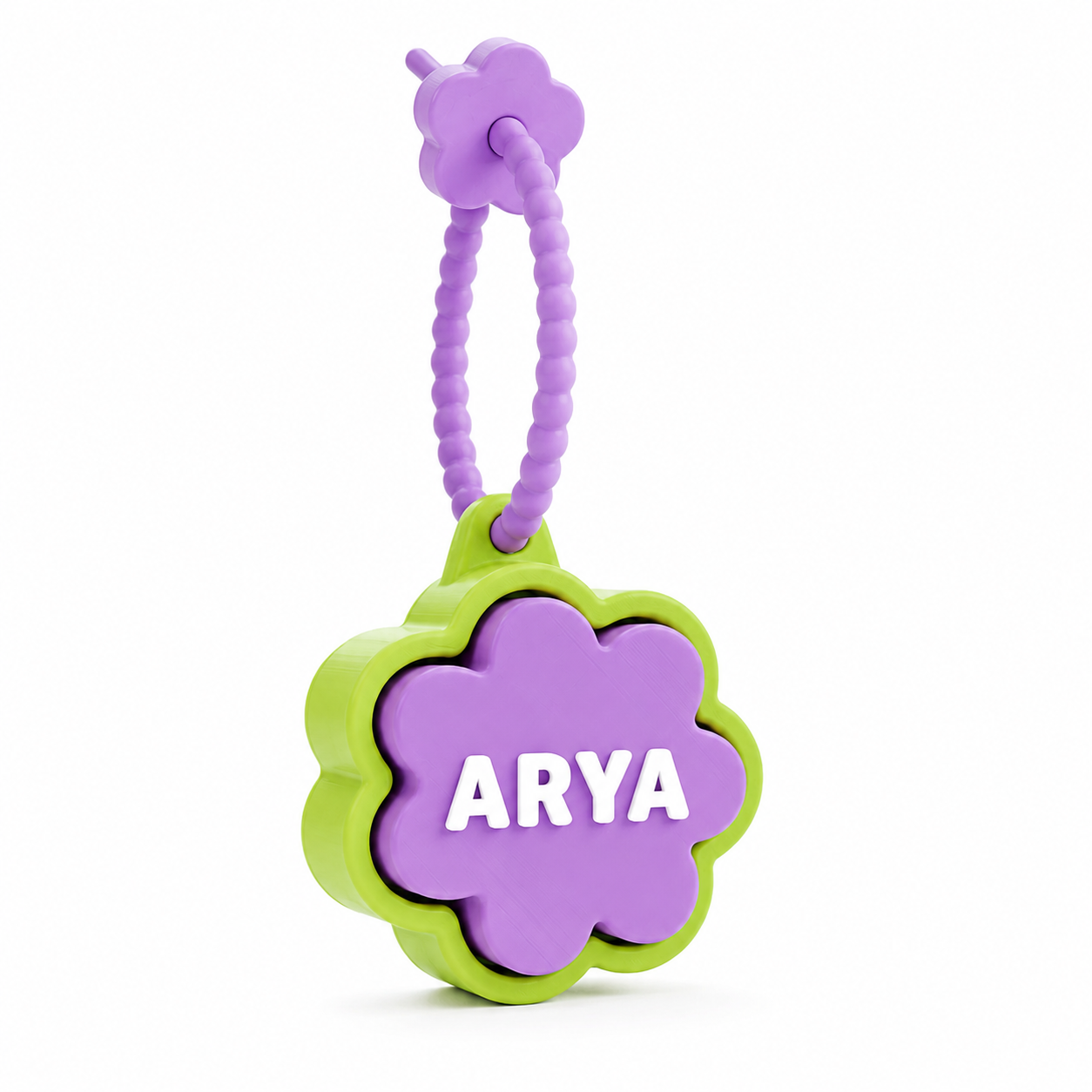 Personalized Flower Clicker Name Keychain