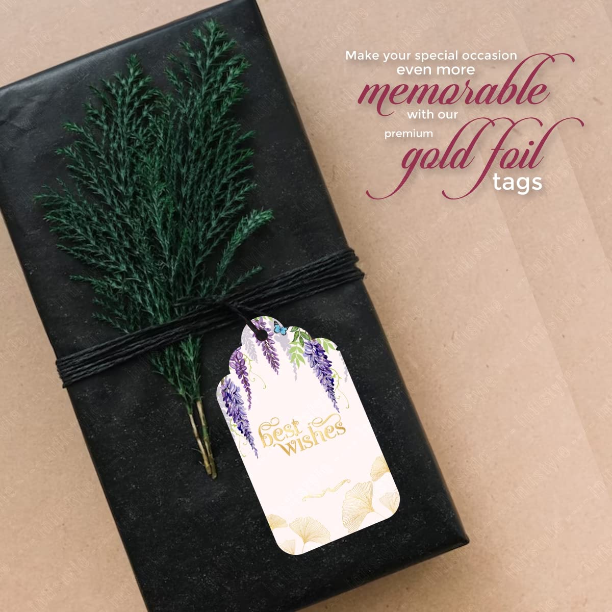 Best Wishes Tags Gold Foil Tags