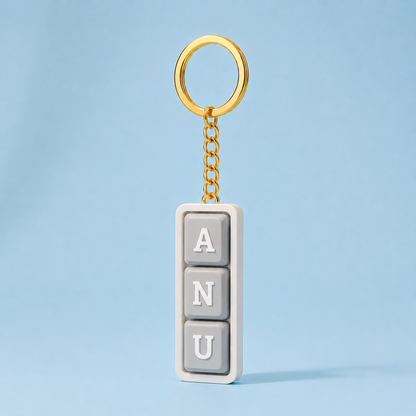 Personalized Keyboard Clicker Custom Name Fidget Letters Keychain
