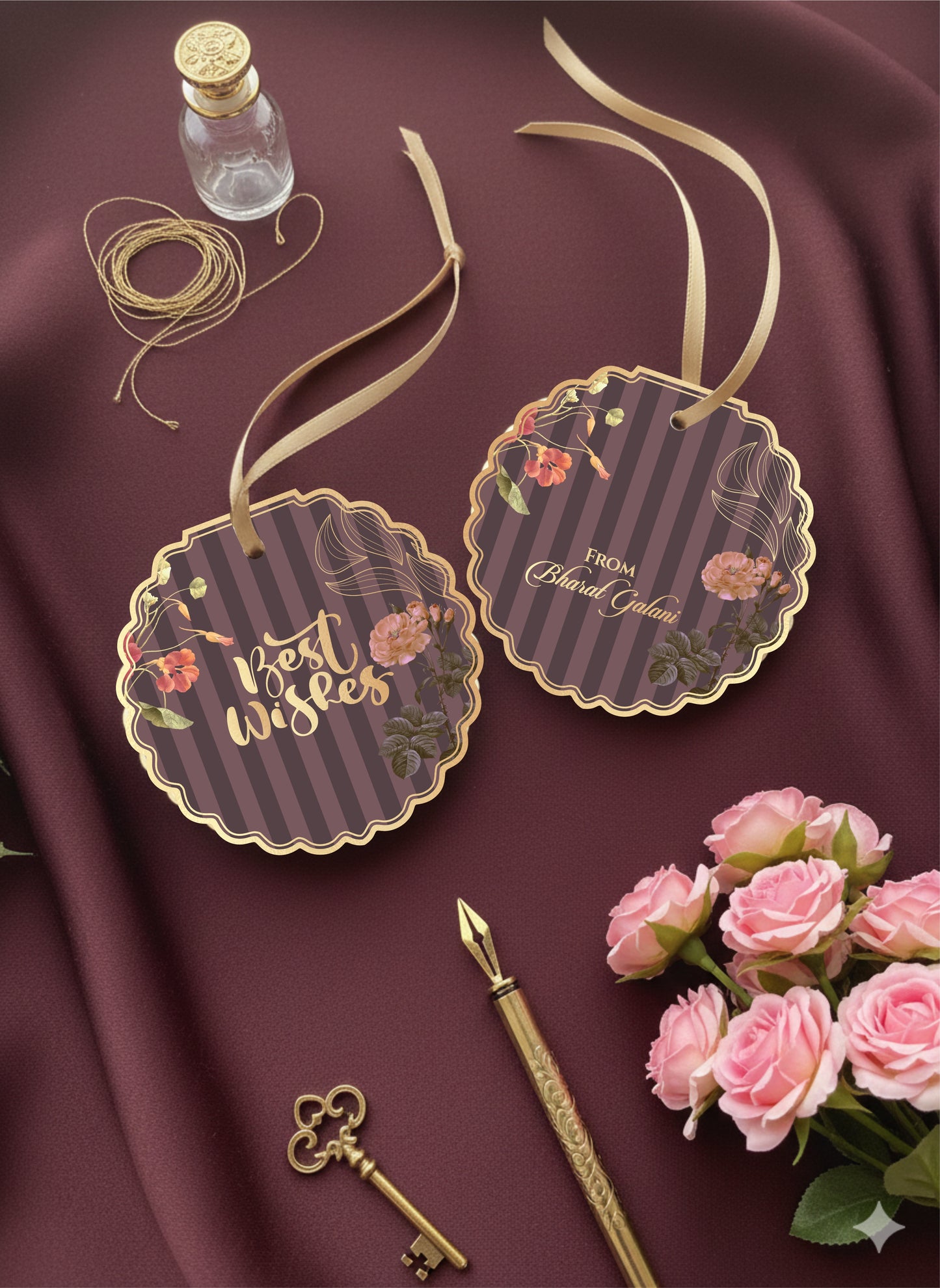 Aesthetic Rose Gold Foil Gift Tags