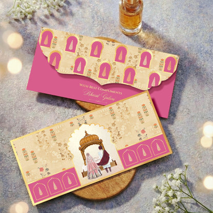 Anand Karaj Gold Foil Money Envelopes Pink