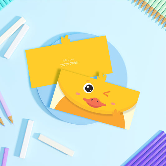 Kids Envelope For Gifting Customized Animal Theme Kids Envelope Duck Theme