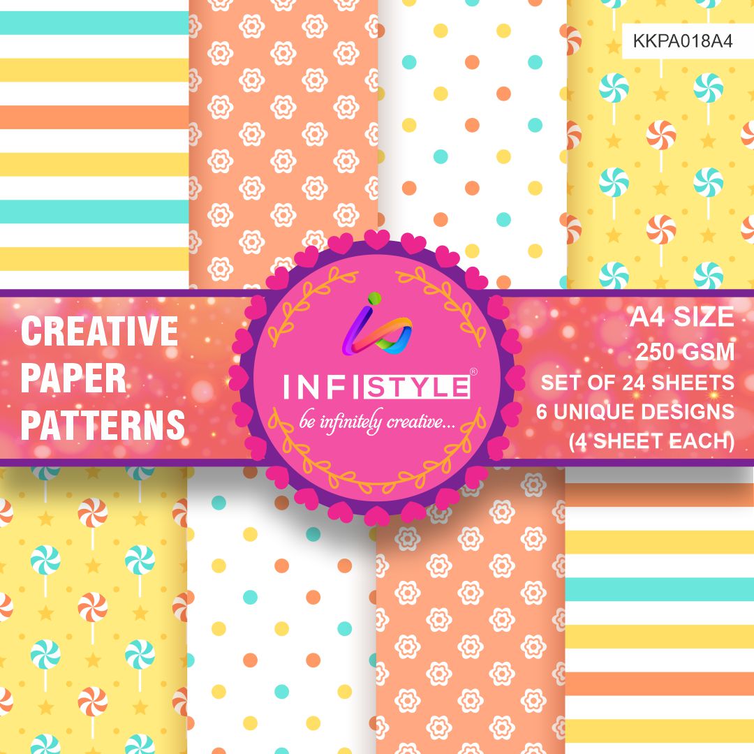 Scrapbook Craft Paper Pack of 24 Sheets