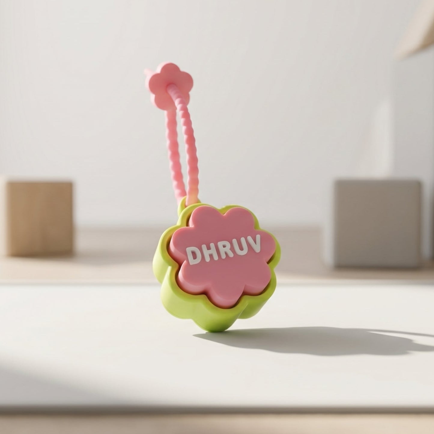 Personalized Flower Clicker Name Keychain