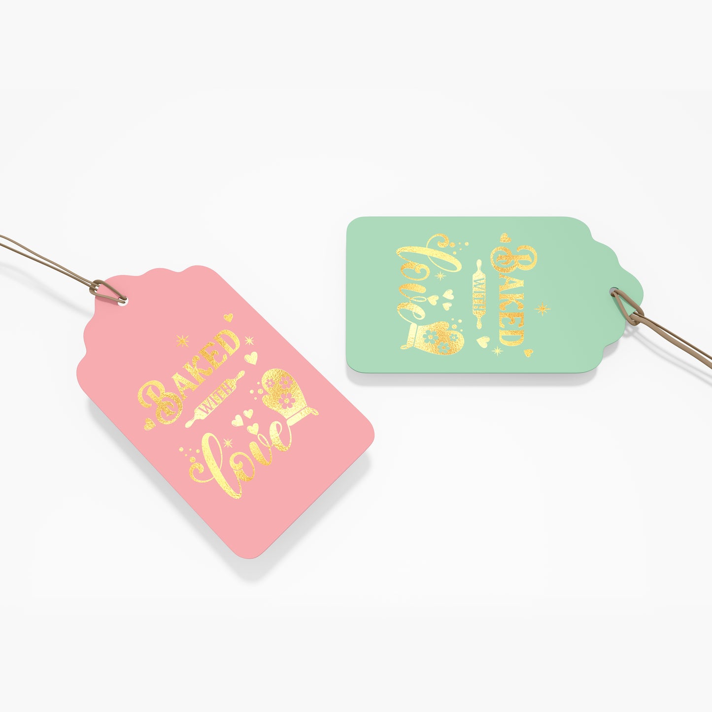 Baked With Love Premium Tags Gold Foil With Eyelet