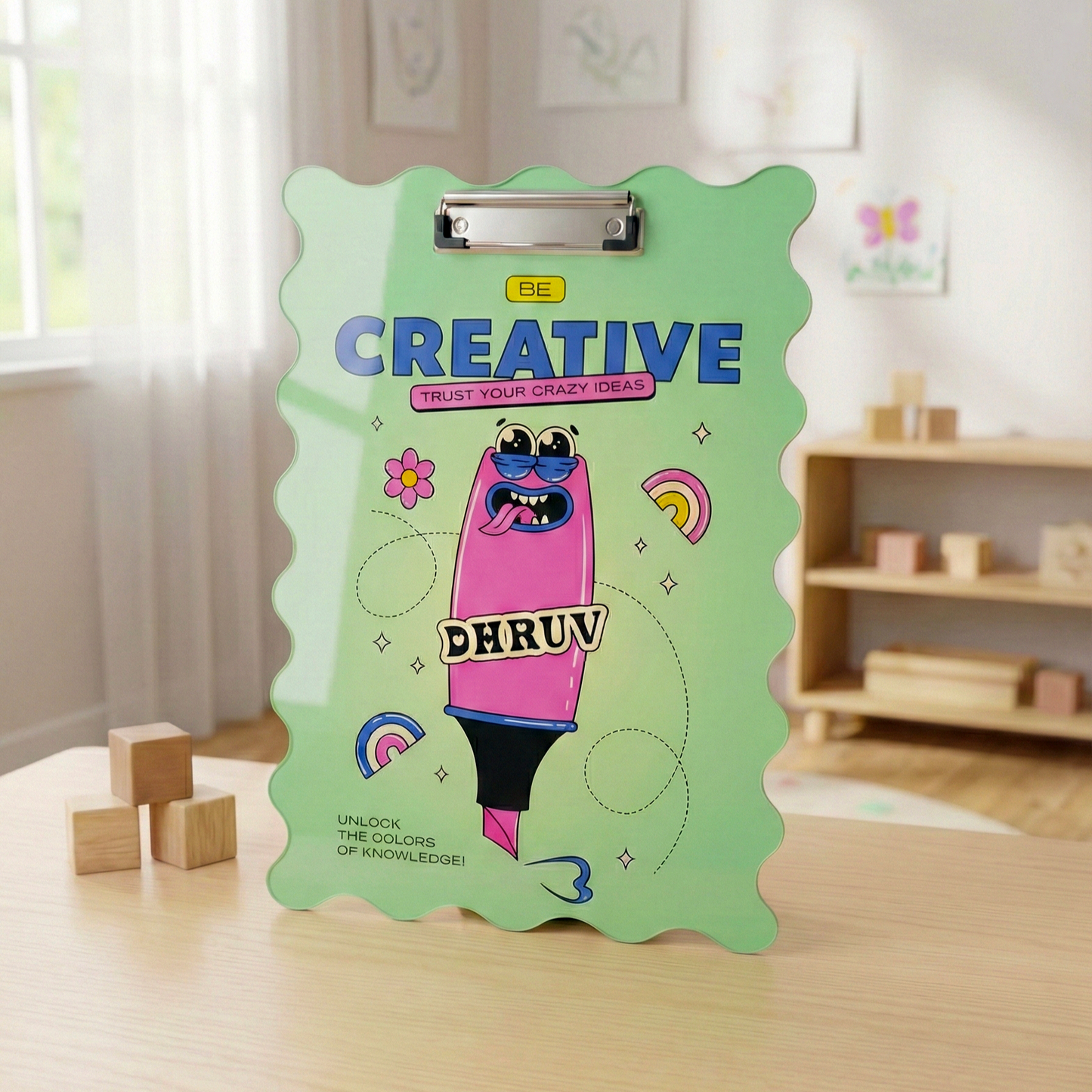 Customized Acrylic Exam Clipboard With Name (10 × 14 Inch)