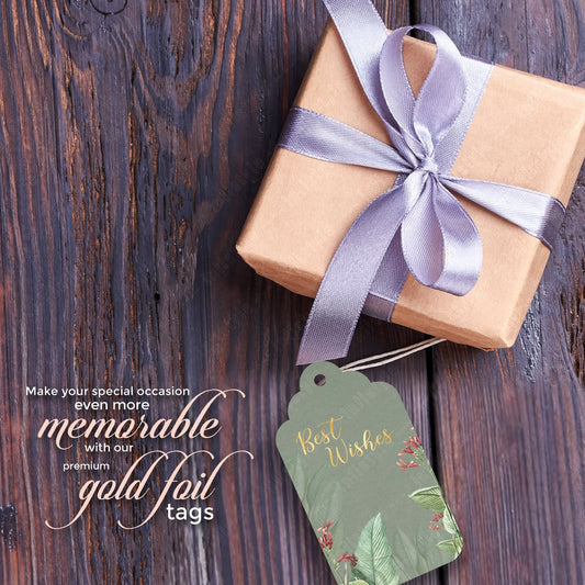 Best Wishes Tags Gold Foil Tags