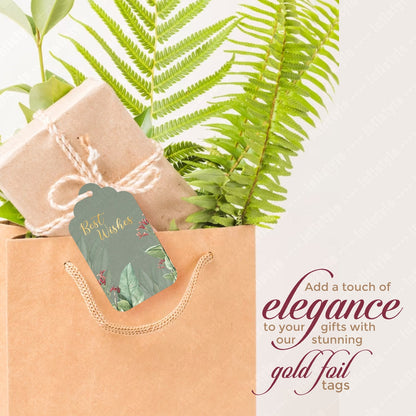 Best Wishes Tags Gold Foil Tags