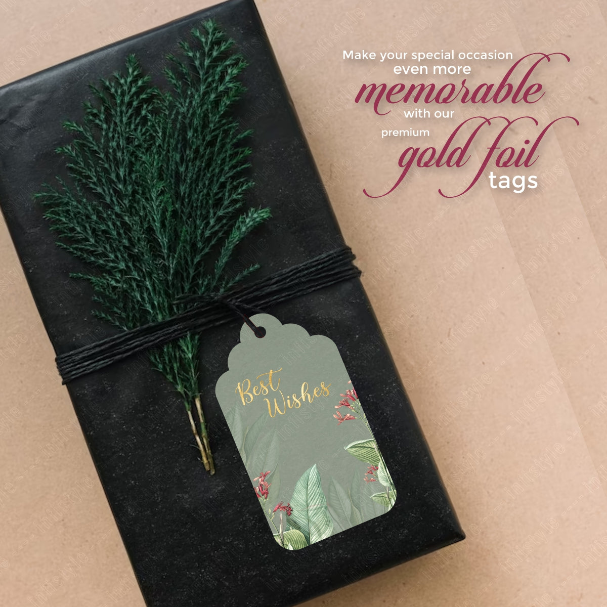 Best Wishes Tags Gold Foil Tags