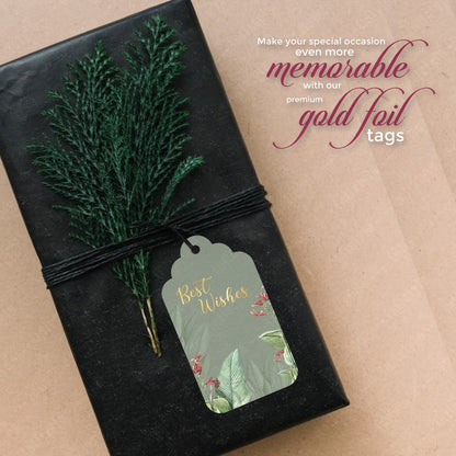 Best Wishes Tags Gold Foil Tags