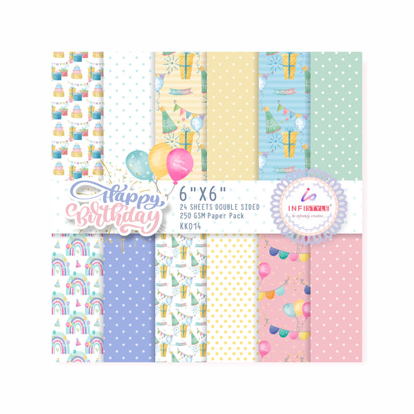 Birthday Pattern Paper Sheets – Infistyle