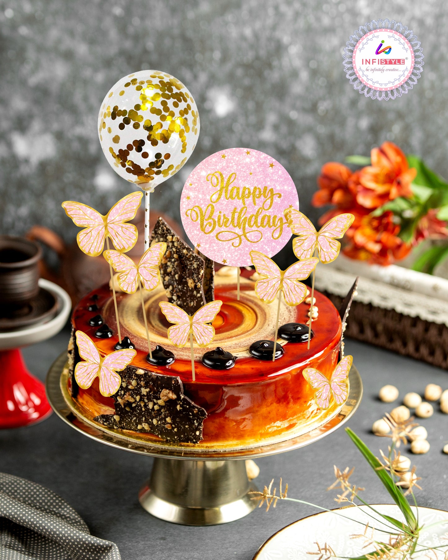 Butterfly Cake Topper Set for Birthday