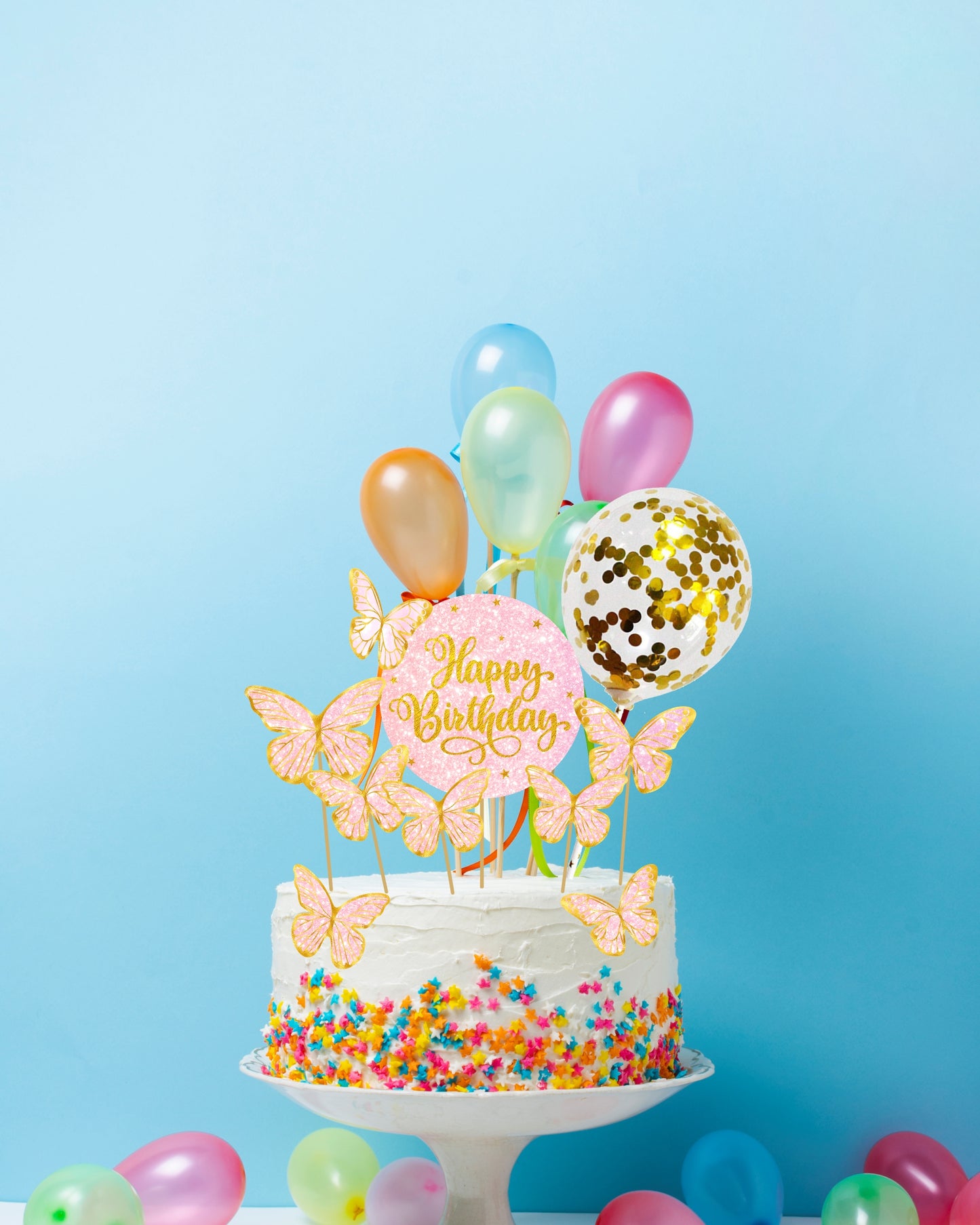 Butterfly Cake Topper Set for Birthday