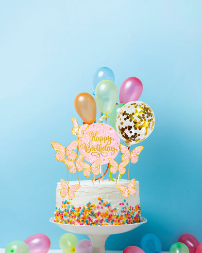 Butterfly Cake Topper Set for Birthday