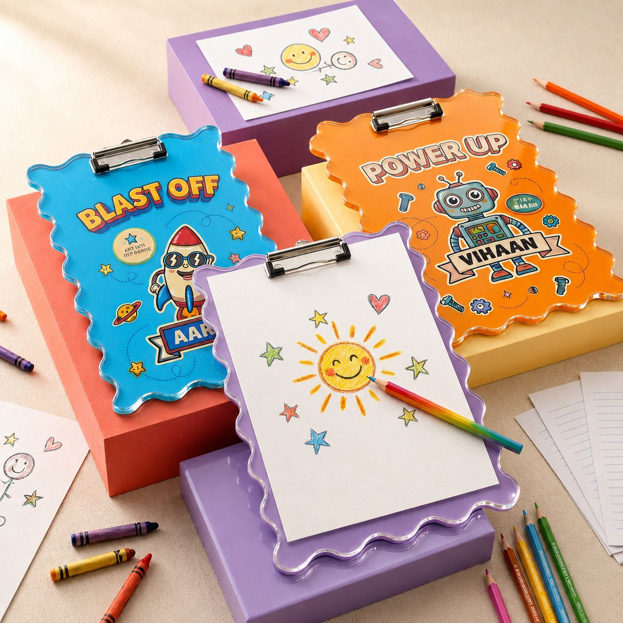 Customized Acrylic Exam Clipboard with Name | Personalized Name Examboard Badminton Theme