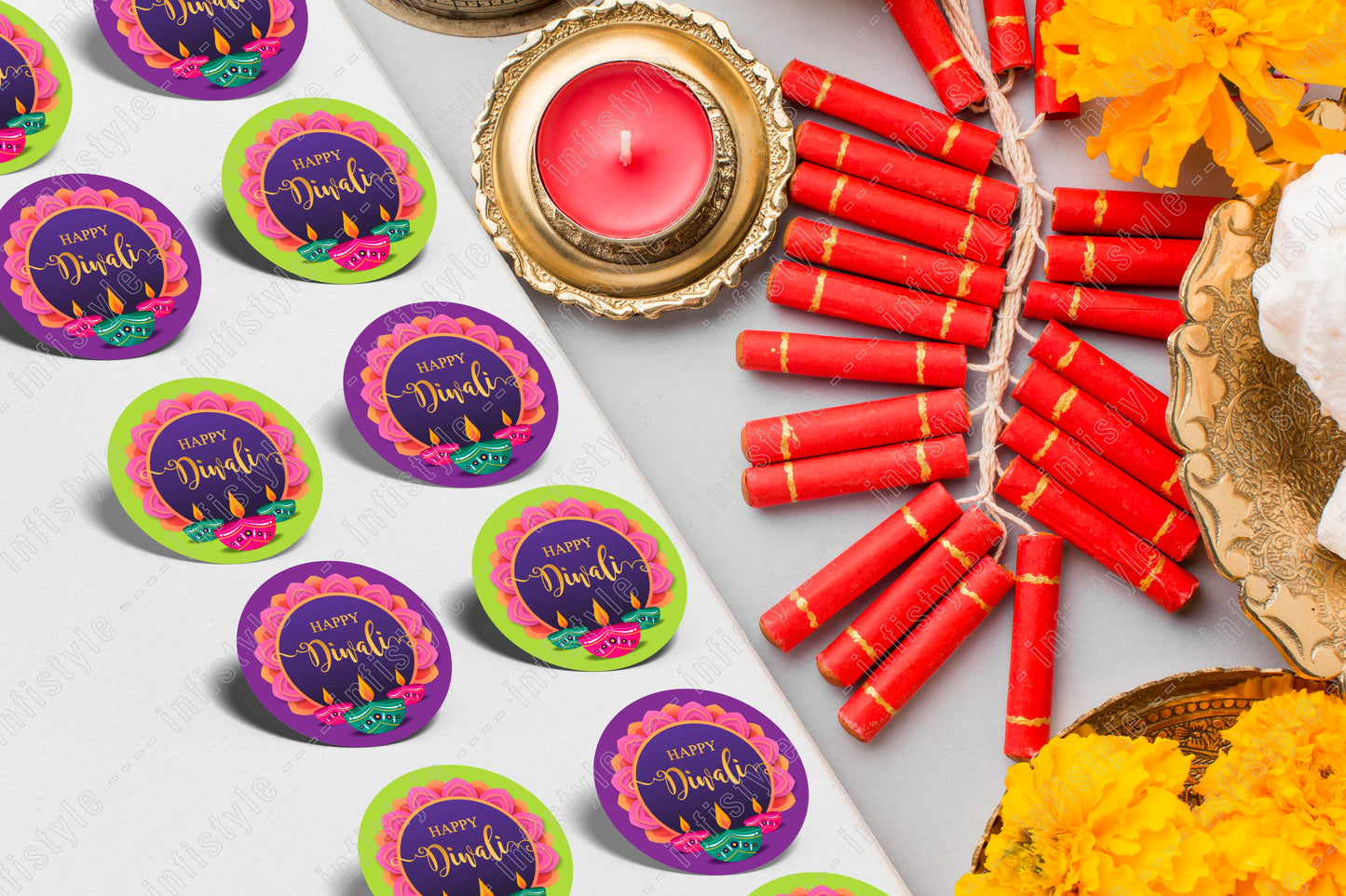 Happy Diwali Stickers for Return Gifts
