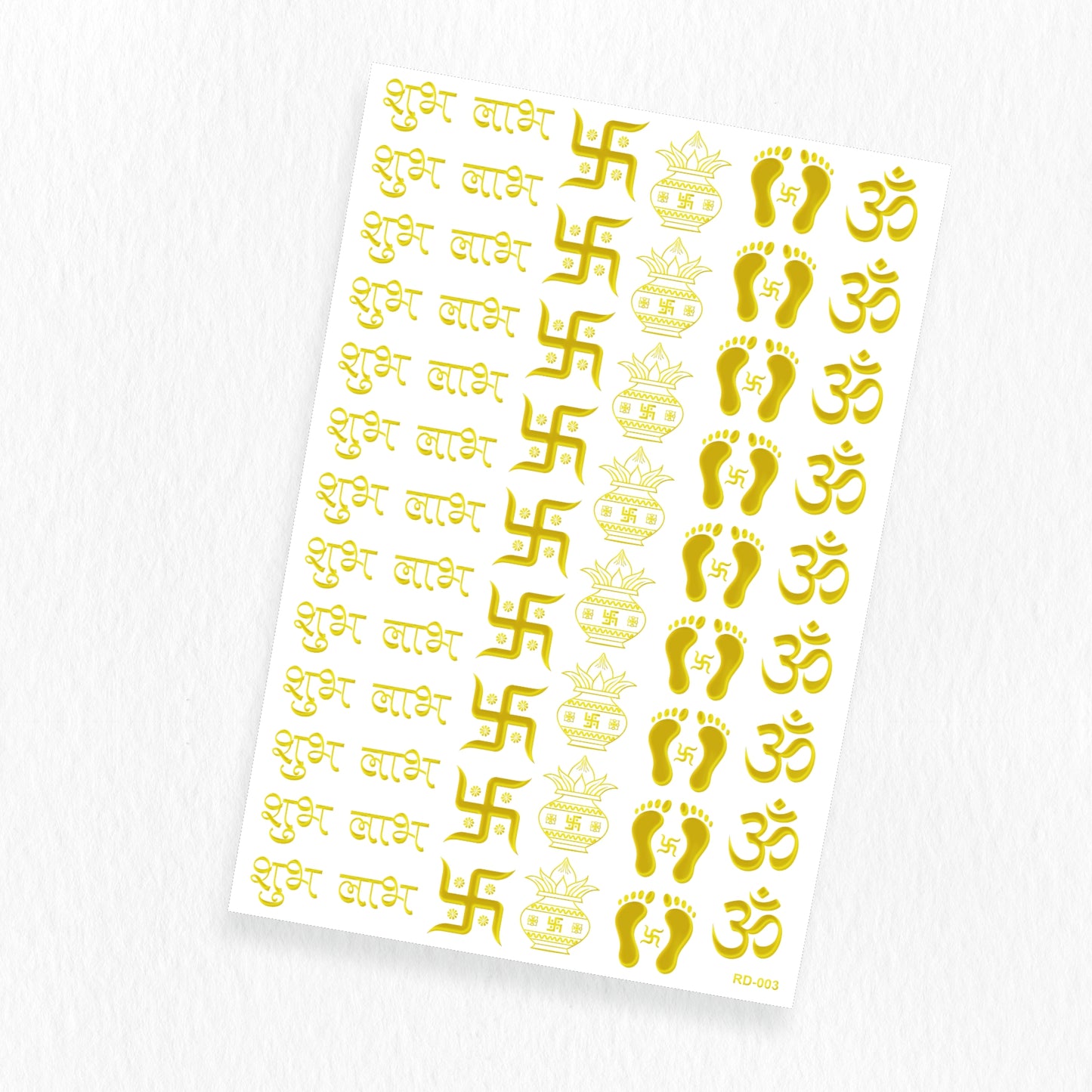 Diwali Golden Resin Stickers Transparent