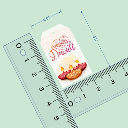 Happy Diwali Tags Unique Die Cut Shape Happy Diwali Tags