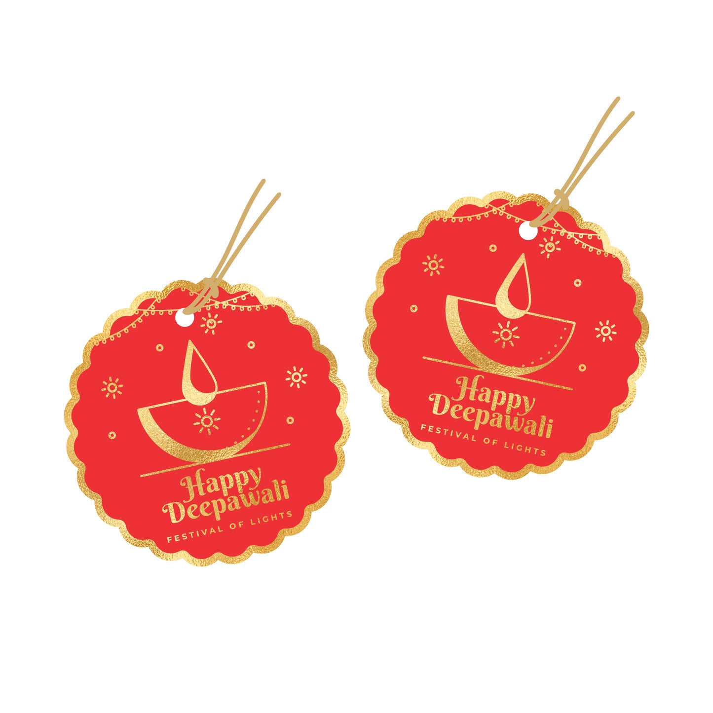 Happy Dipawali Die Cut Shape Gift Tags