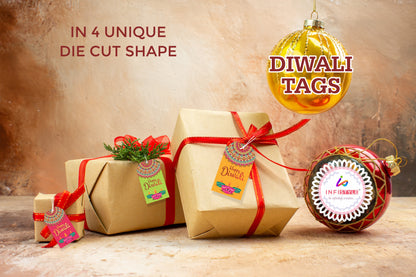 Happy Diwali Die Cut Shape 4 Gift Tags