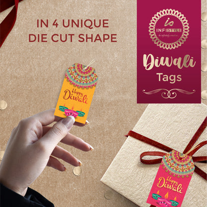 Happy Diwali Die Cut Shape 4 Gift Tags