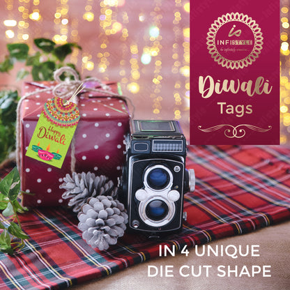 Happy Diwali Die Cut Shape 4 Gift Tags