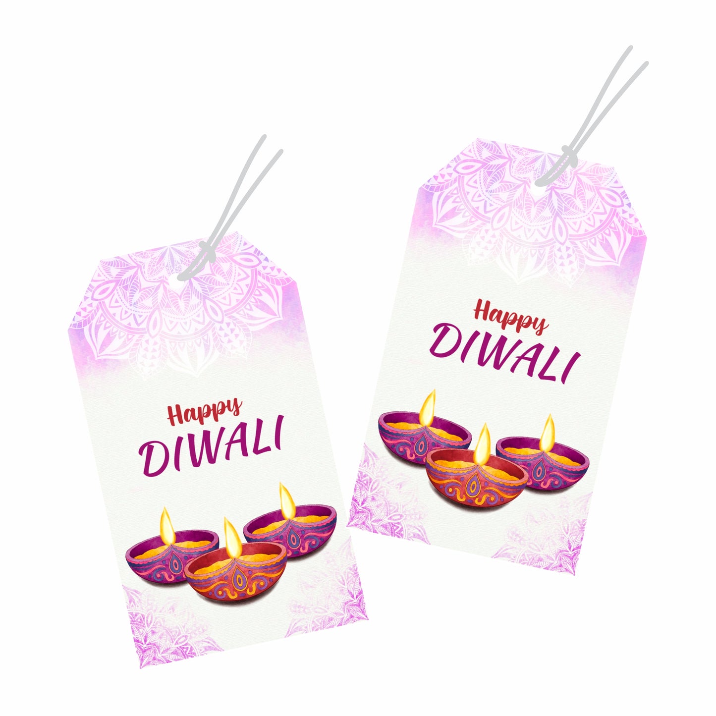 Happy Diwali Die Cut Shape Gift Tags