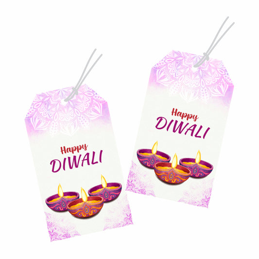 Happy Diwali Gift Tags Unique Die Cut Shape Happy Diwali Tags