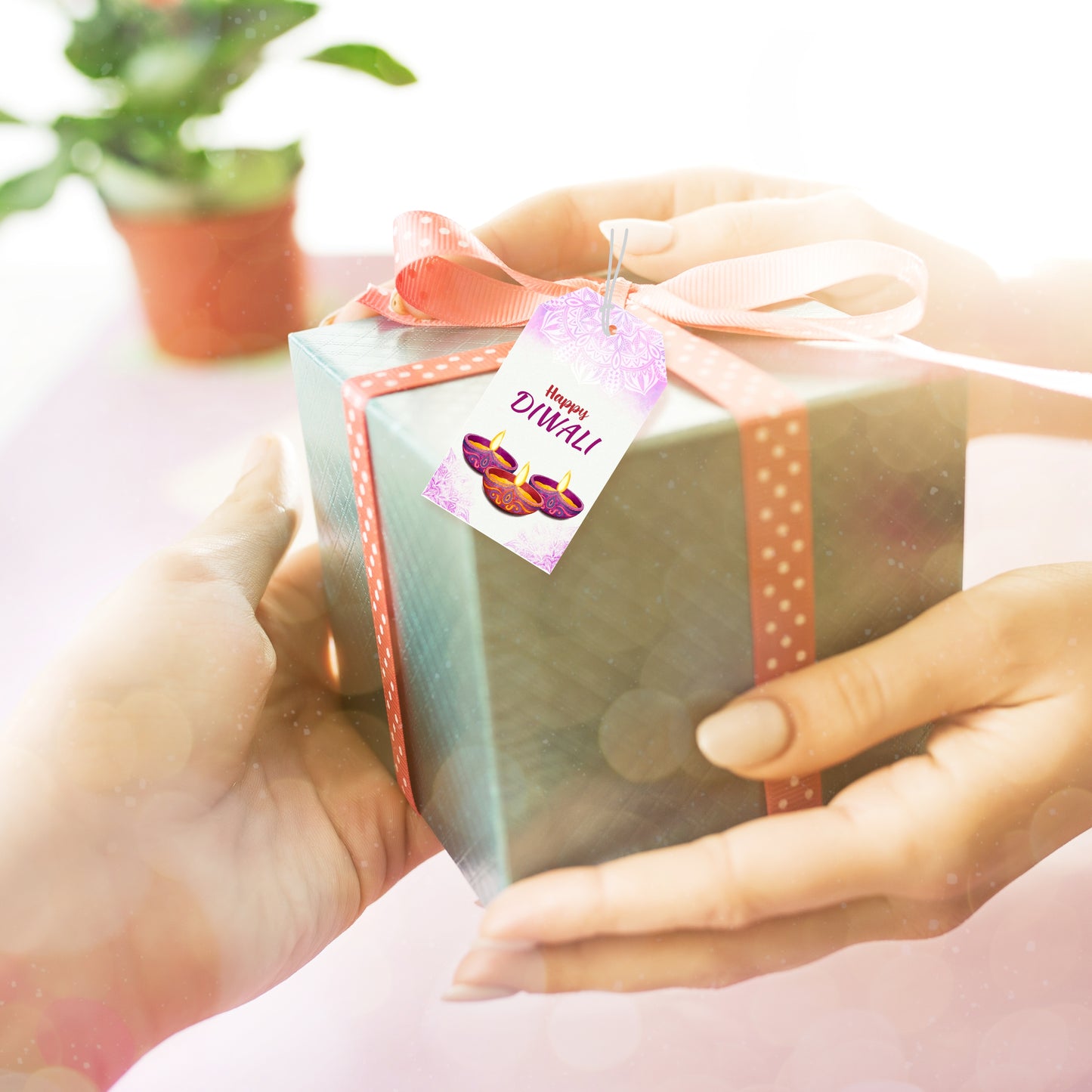 Happy Diwali Die Cut Shape Gift Tags