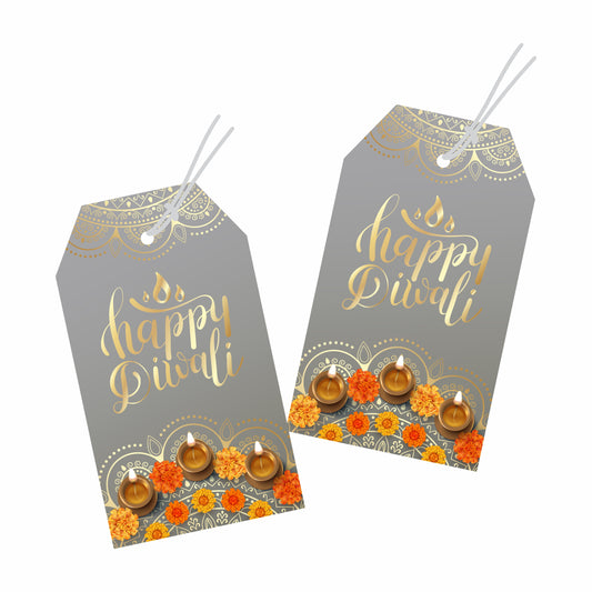Happy Diwali Gift Tags Unique Die Cut Shape Diwali Gift Tags