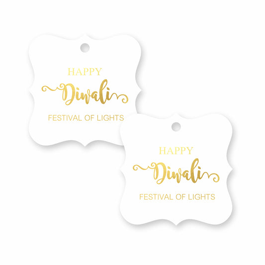 Happy Diwali Gift Tags Festival of Lights Diwali Gold Foil Tags