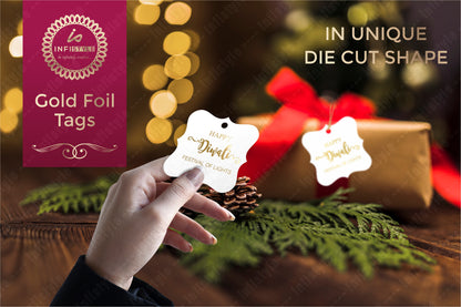 Happy Diwali Gift Tags Festival of Lights Diwali Gold Foil Tags